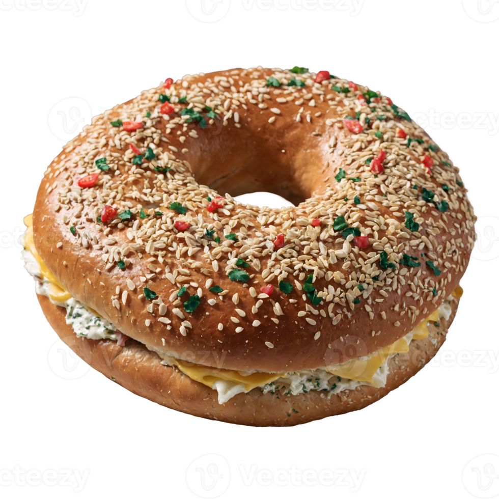 AI generated Homemade bagels on a transparent background png