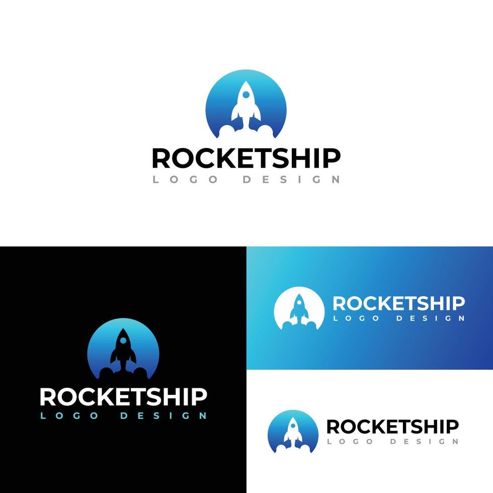 Rocket Logo Design Concept For Digital Marketing, Business Startup, Or Business Consultant Services vector