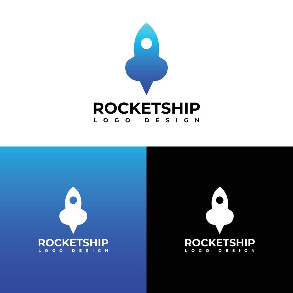 Rocket Logo Design Concept For Digital Marketing, Business Startup, Or Business Consultant Services vector