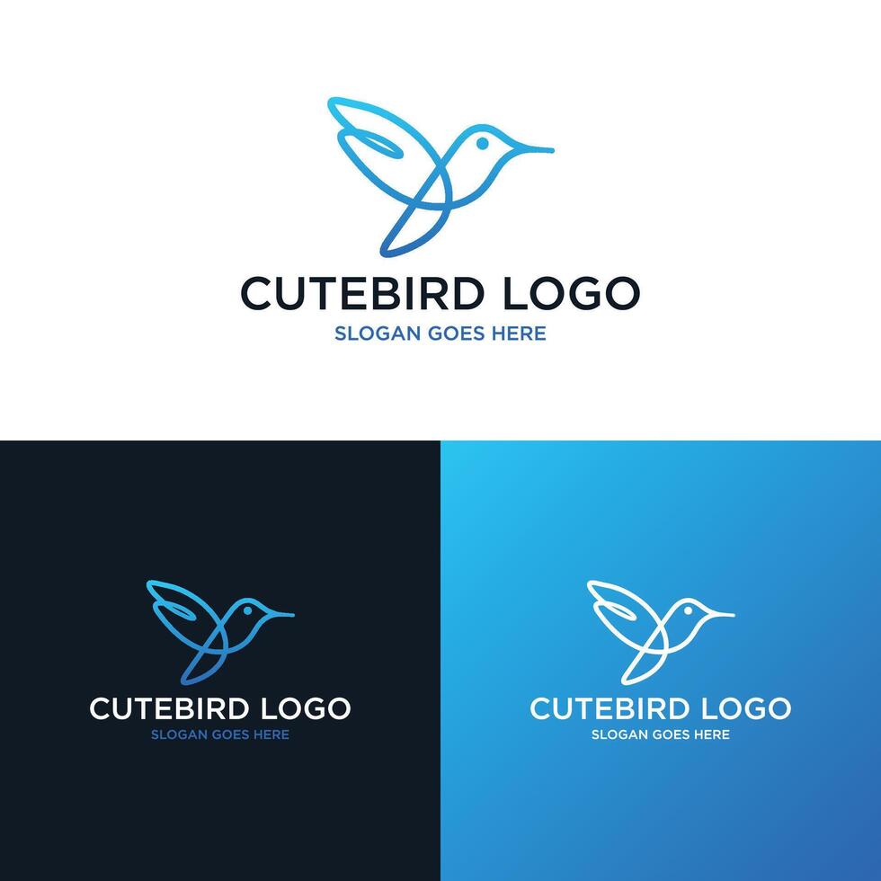 vector línea Arte de resumen vistoso colibrí, colibri pared Arte diseño, mínimo pájaro línea logo icono ilustración aislado en blanco antecedentes