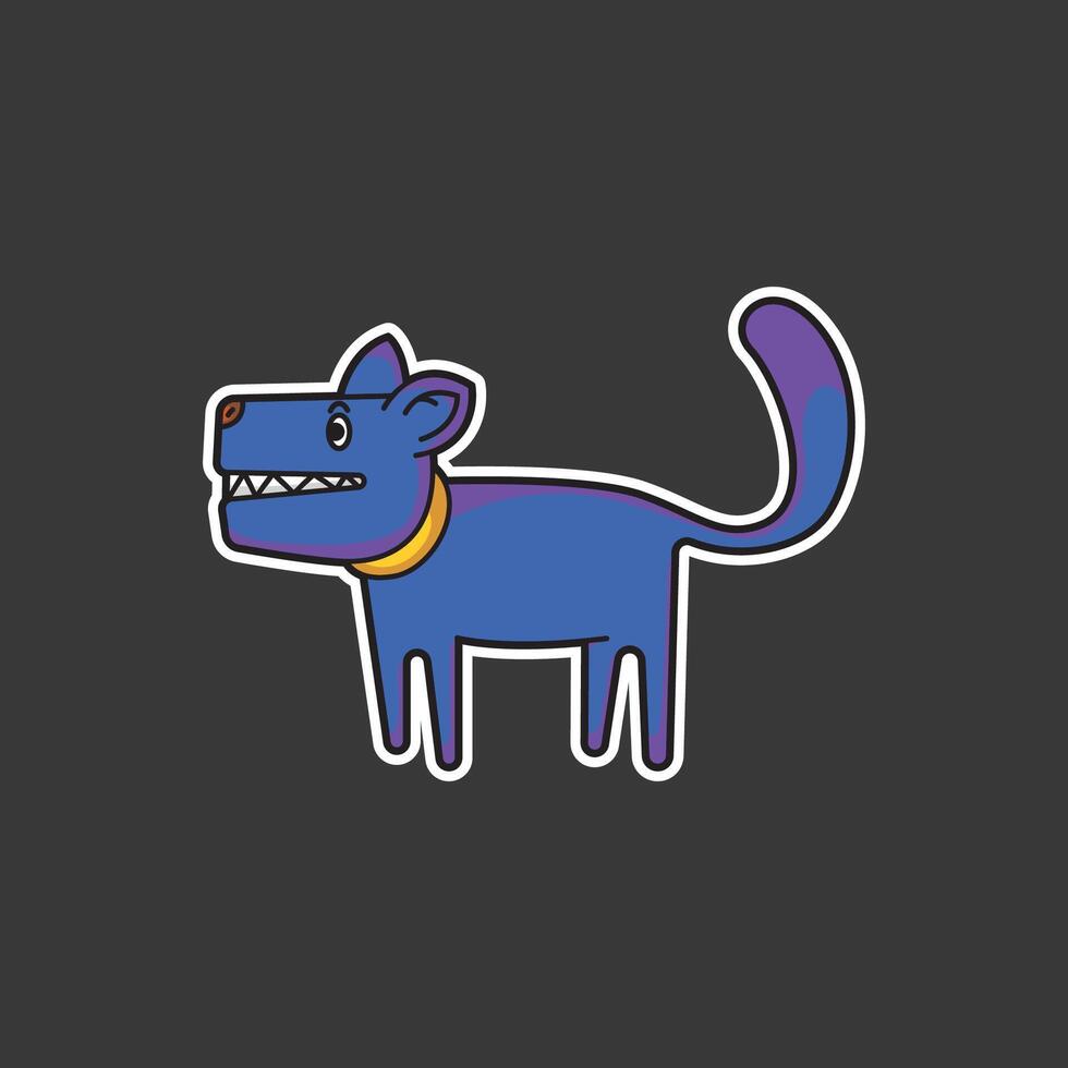 Cute dog sticker vector