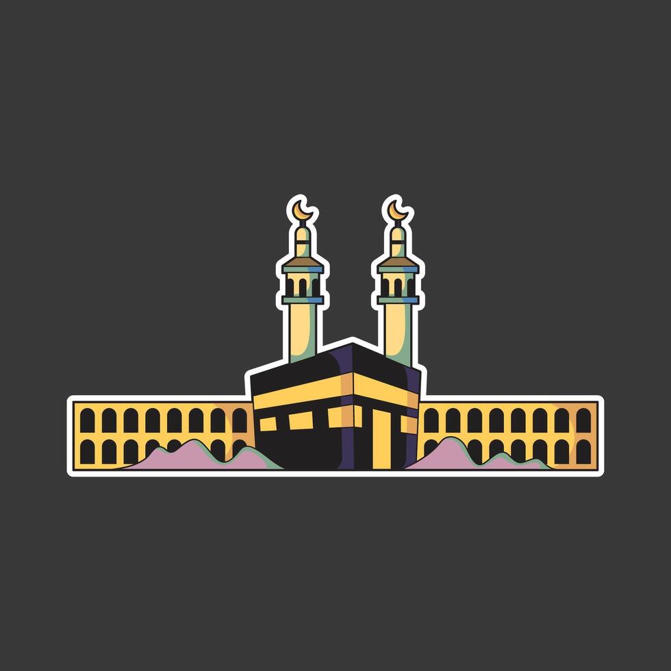 kaaba para musulmán Adoración vector