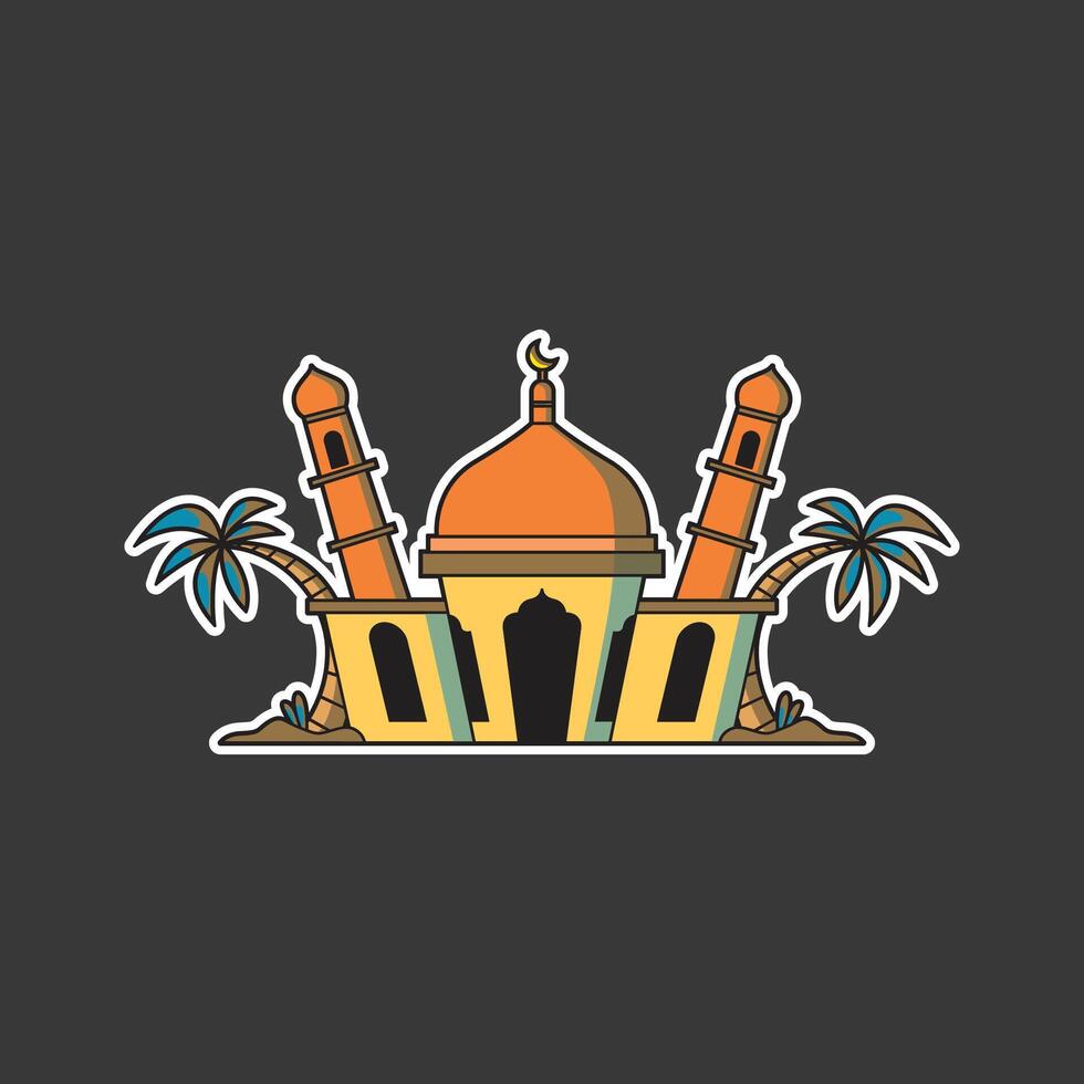 a mosque where Muslims worship vector