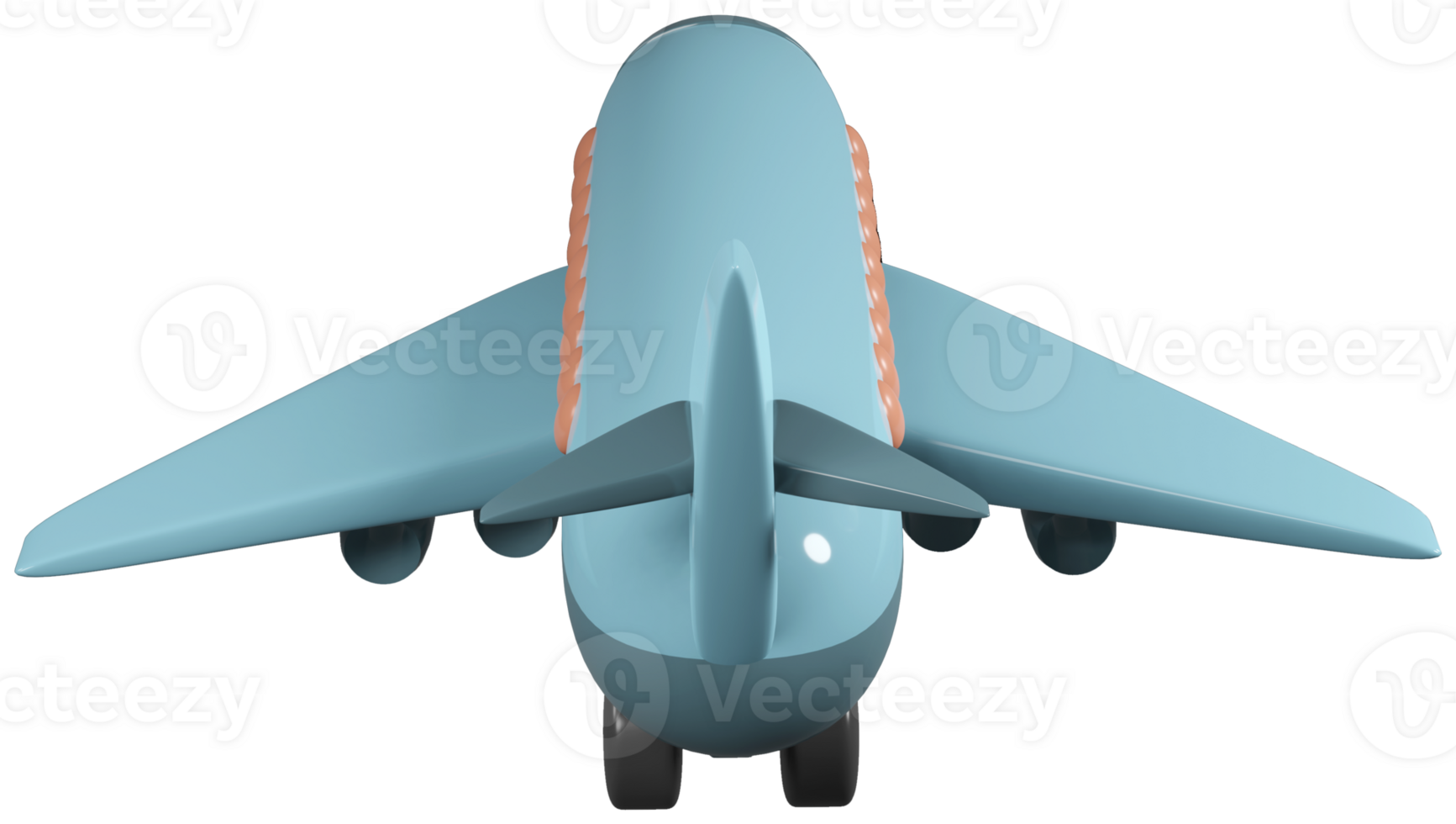 3D model of an airplane children's toy on transparent background png