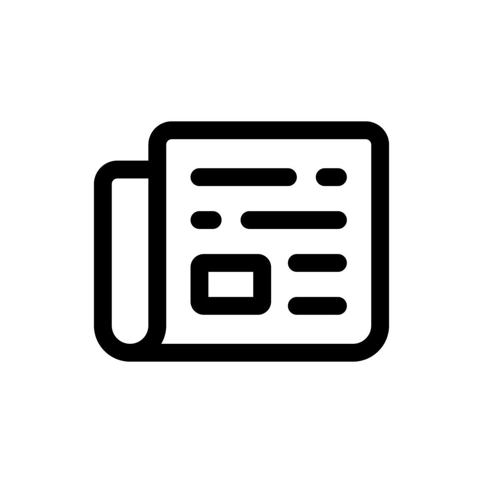 Simple Newspaper line icon vector