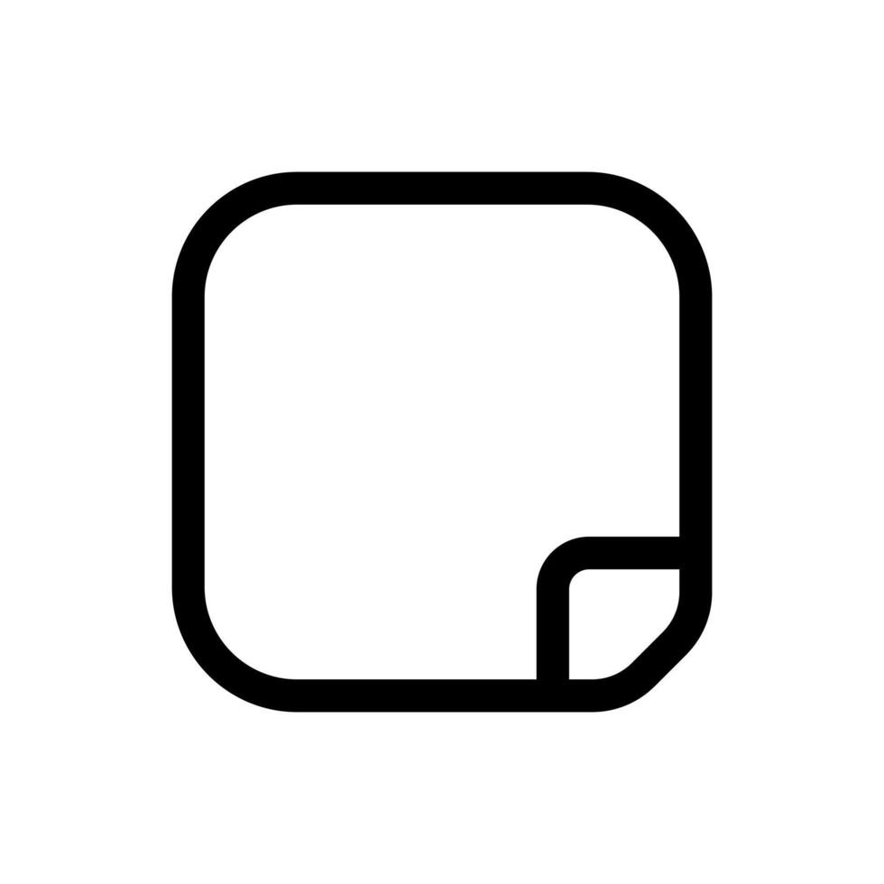 Sticky Note icon in trendy outline style isolated on white background. Sticky Note silhouette symbol for your website design, logo, app, UI. Vector illustration, EPS10.