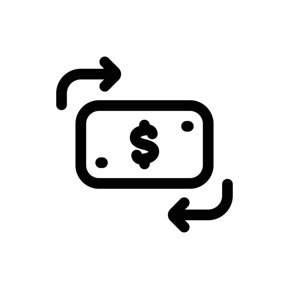 Money Exchange icon in trendy outline style isolated on white background. Money Exchange silhouette symbol for your website design, logo, app, UI. Vector illustration, EPS10.