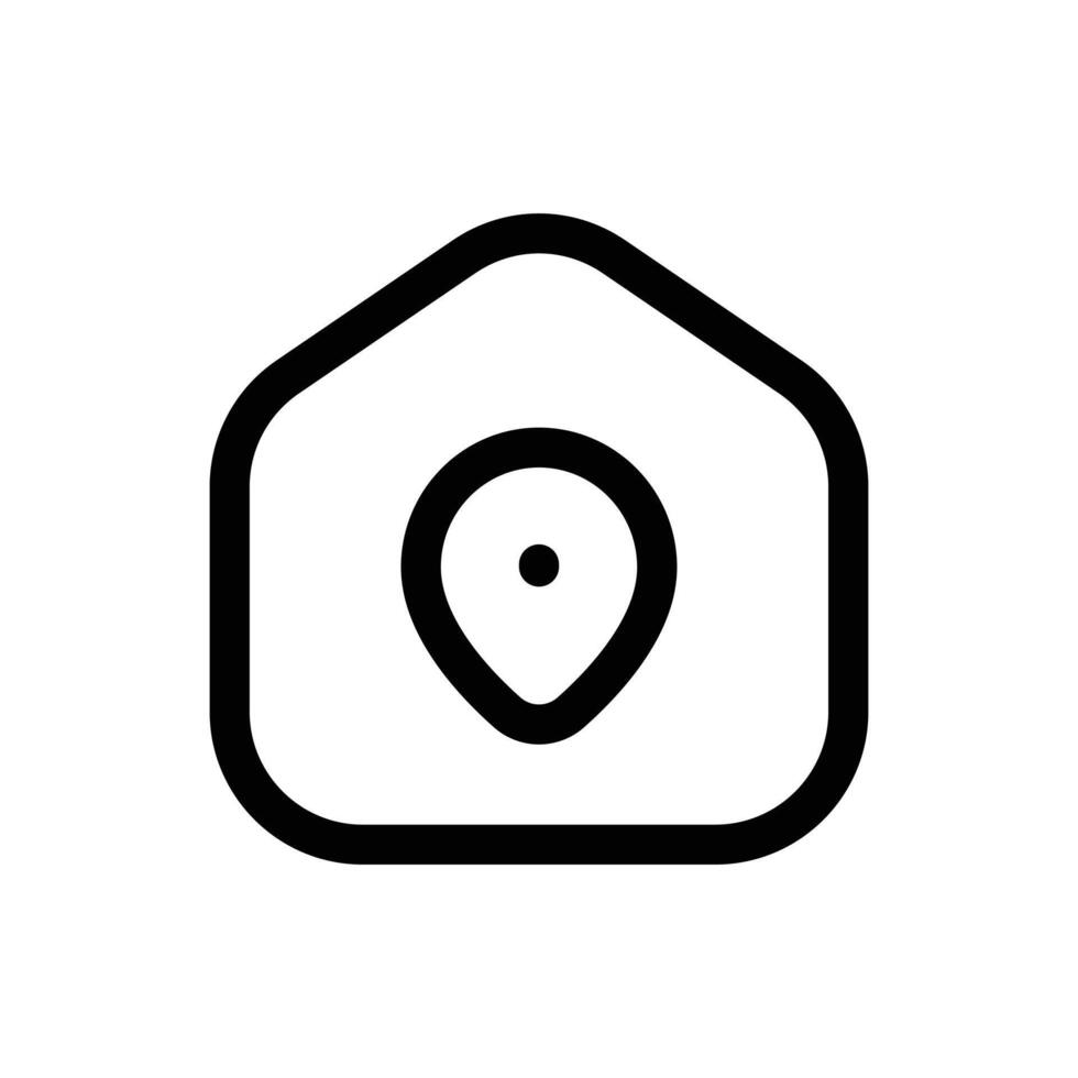 Simple Home Location line icon vector