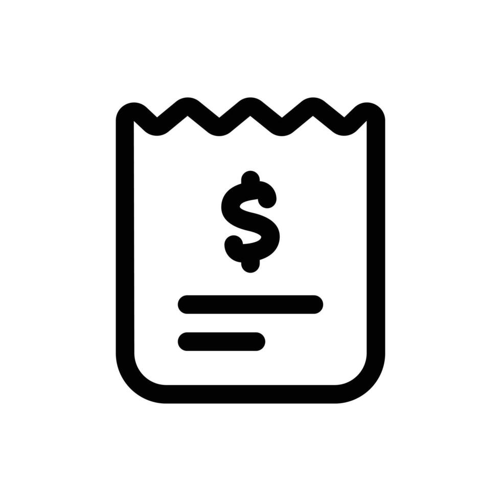 Bill icon in trendy outline style isolated on white background. Bill silhouette symbol for your website design, logo, app, UI. Vector illustration, EPS10.