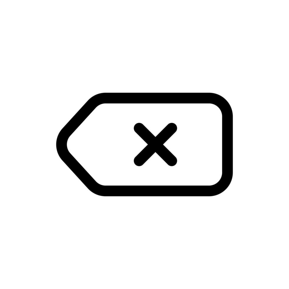 Backspace icon in trendy outline style isolated on white background. Backspace silhouette symbol for your website design, logo, app, UI. Vector illustration, EPS10.