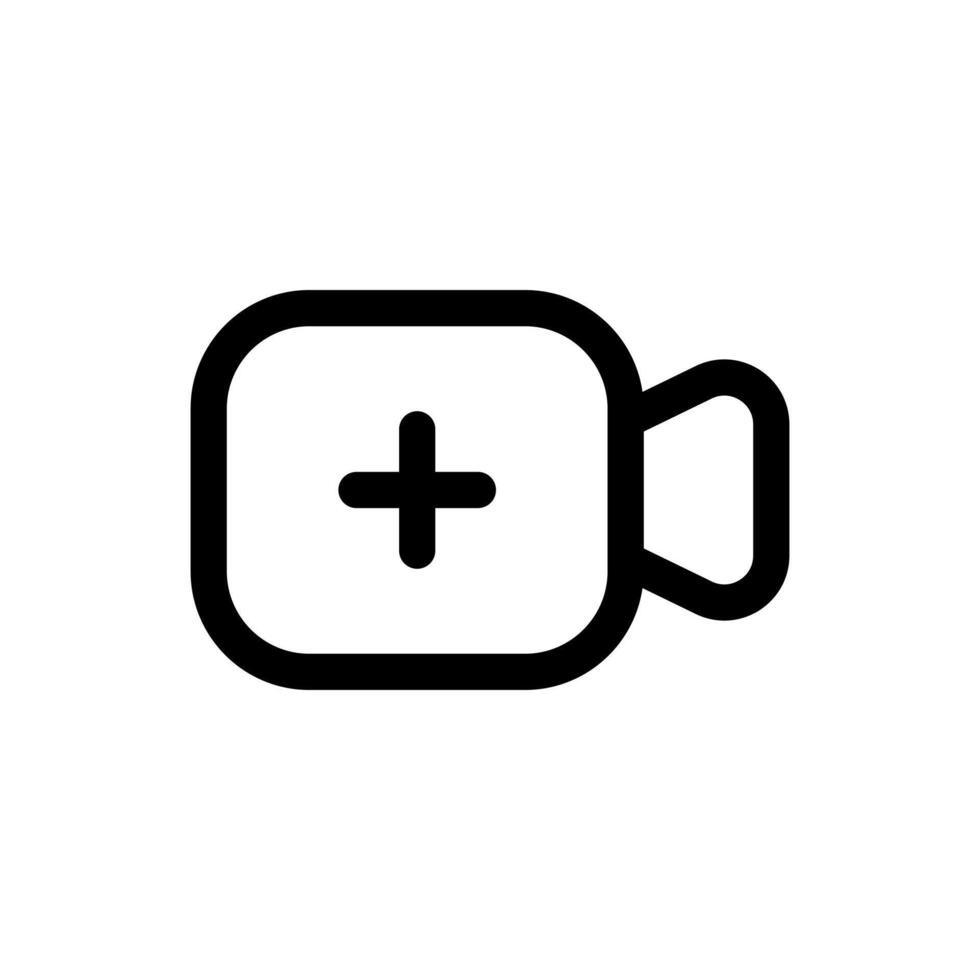 Add Video icon in trendy outline style isolated on white background. Add Video silhouette symbol for your website design, logo, app, UI. Vector illustration, EPS10.