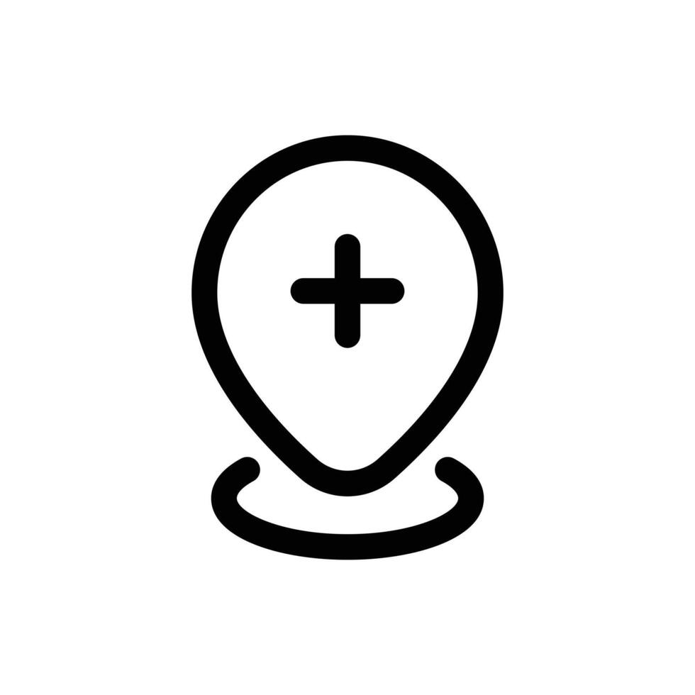 Simple Add Location line icon vector