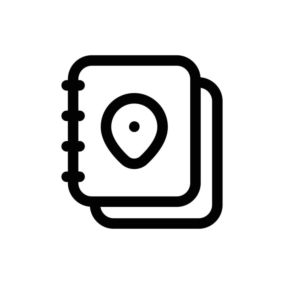 viaje libro icono en de moda contorno estilo aislado en blanco antecedentes. viaje libro silueta símbolo para tu sitio web diseño, logo, aplicación, ui vector ilustración, eps10.