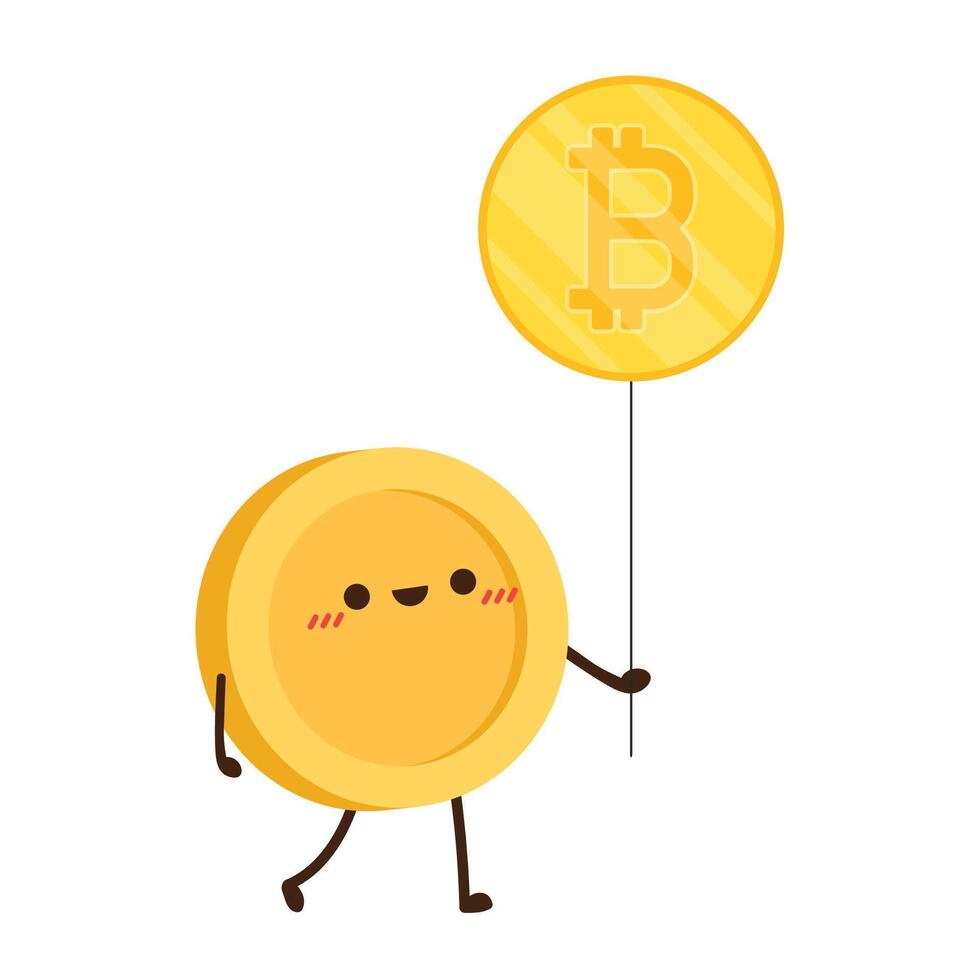 Coin character design. Bitcoin vector. vector