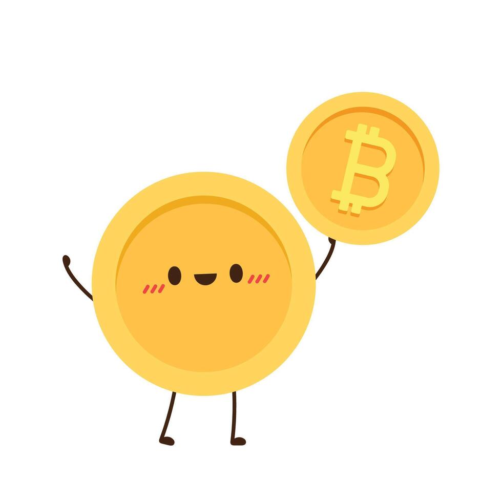 Coin character design. Bitcoin vector. vector