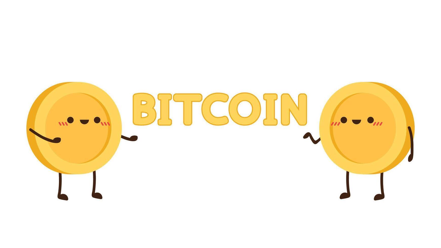 Coin character design. Bitcoin vector. vector