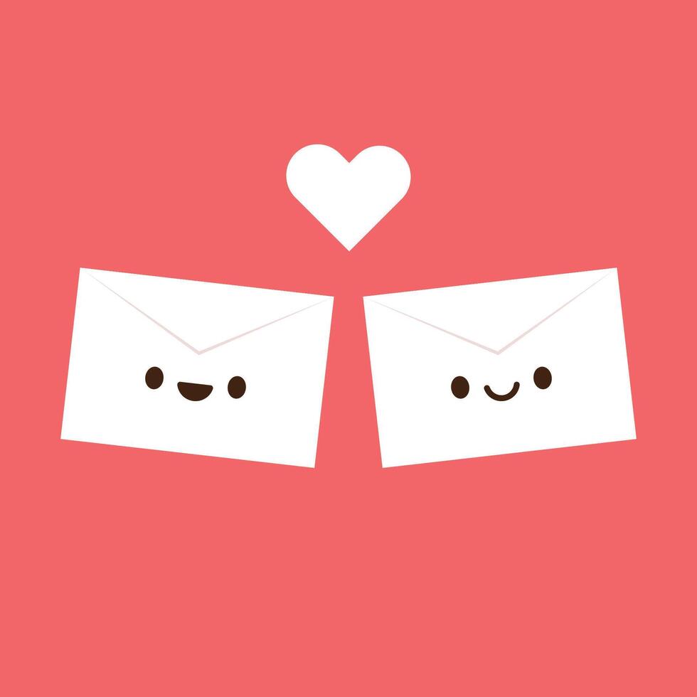 Letter vector. Love letter cartoon vector. Love letter character design. vector