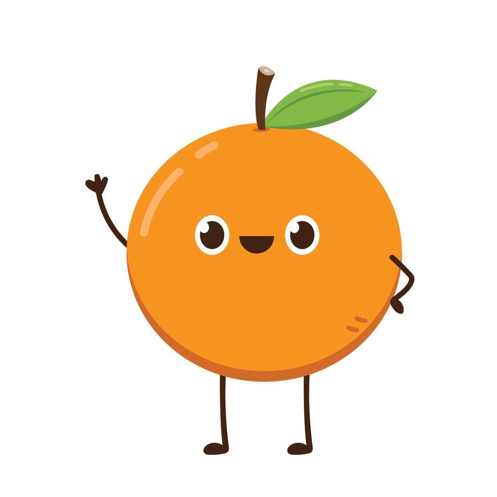 Orange cartoon vector. Orange character design. vector