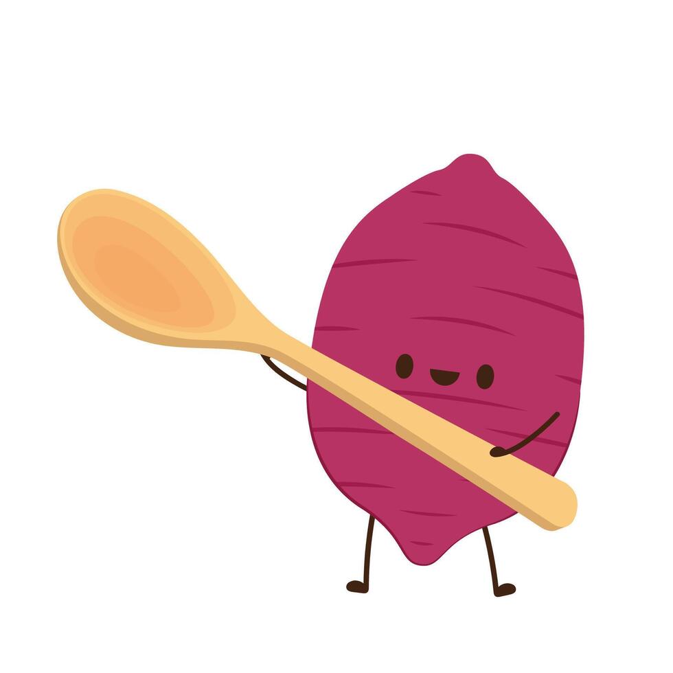 asado dulce papa. dulce patata dibujos animados. dulce patata personaje diseño. vector