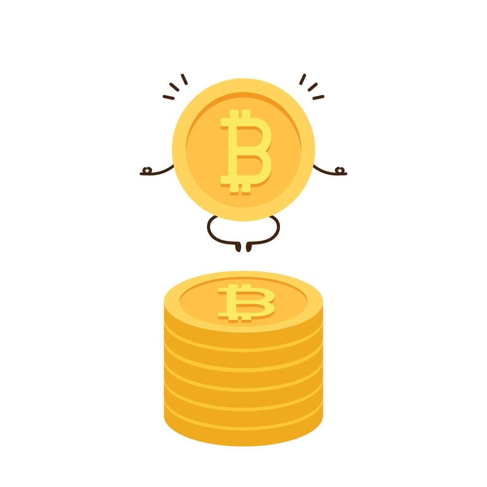 Coin character design. Bitcoin vector. vector