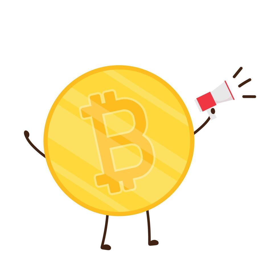 Coin character design. Bitcoin vector. vector