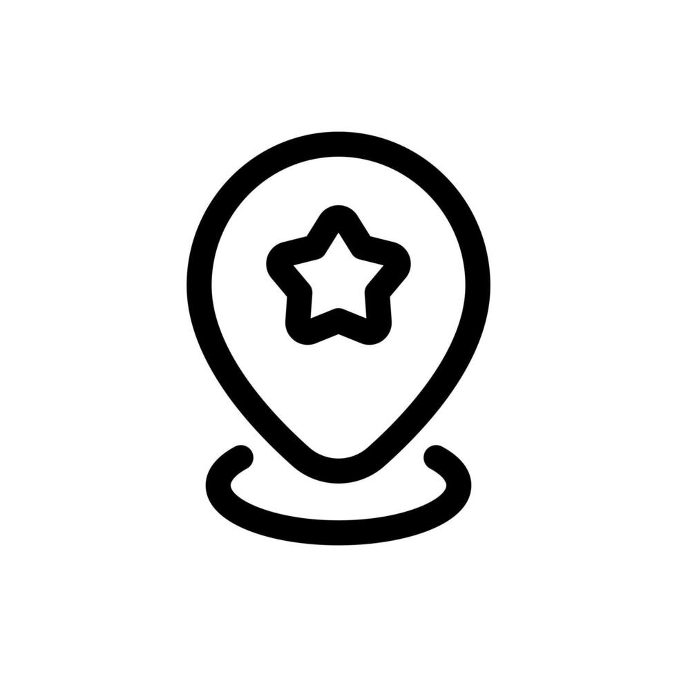 favorito ubicación icono en de moda contorno estilo aislado en blanco antecedentes. favorito ubicación silueta símbolo para tu sitio web diseño, logo, aplicación, ui vector ilustración, eps10.