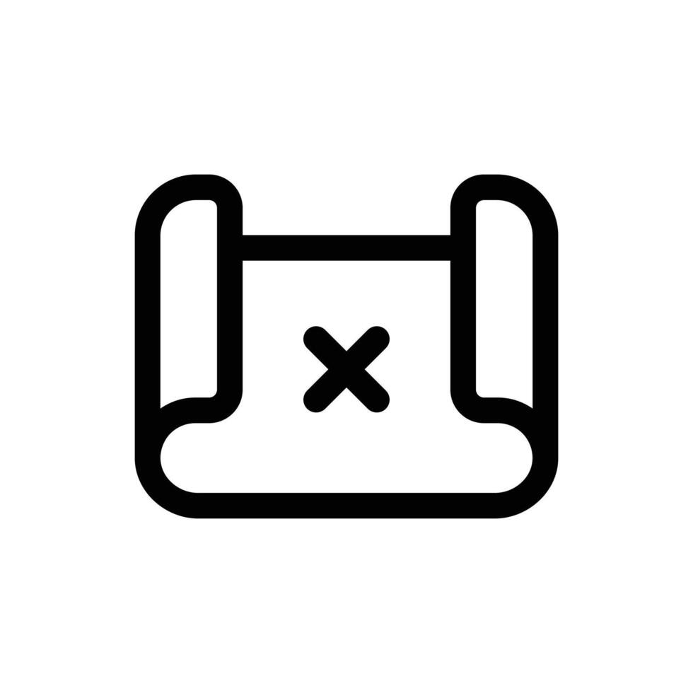 Treasure Map icon in trendy outline style isolated on white background. Treasure Map silhouette symbol for your website design, logo, app, UI. Vector illustration, EPS10.