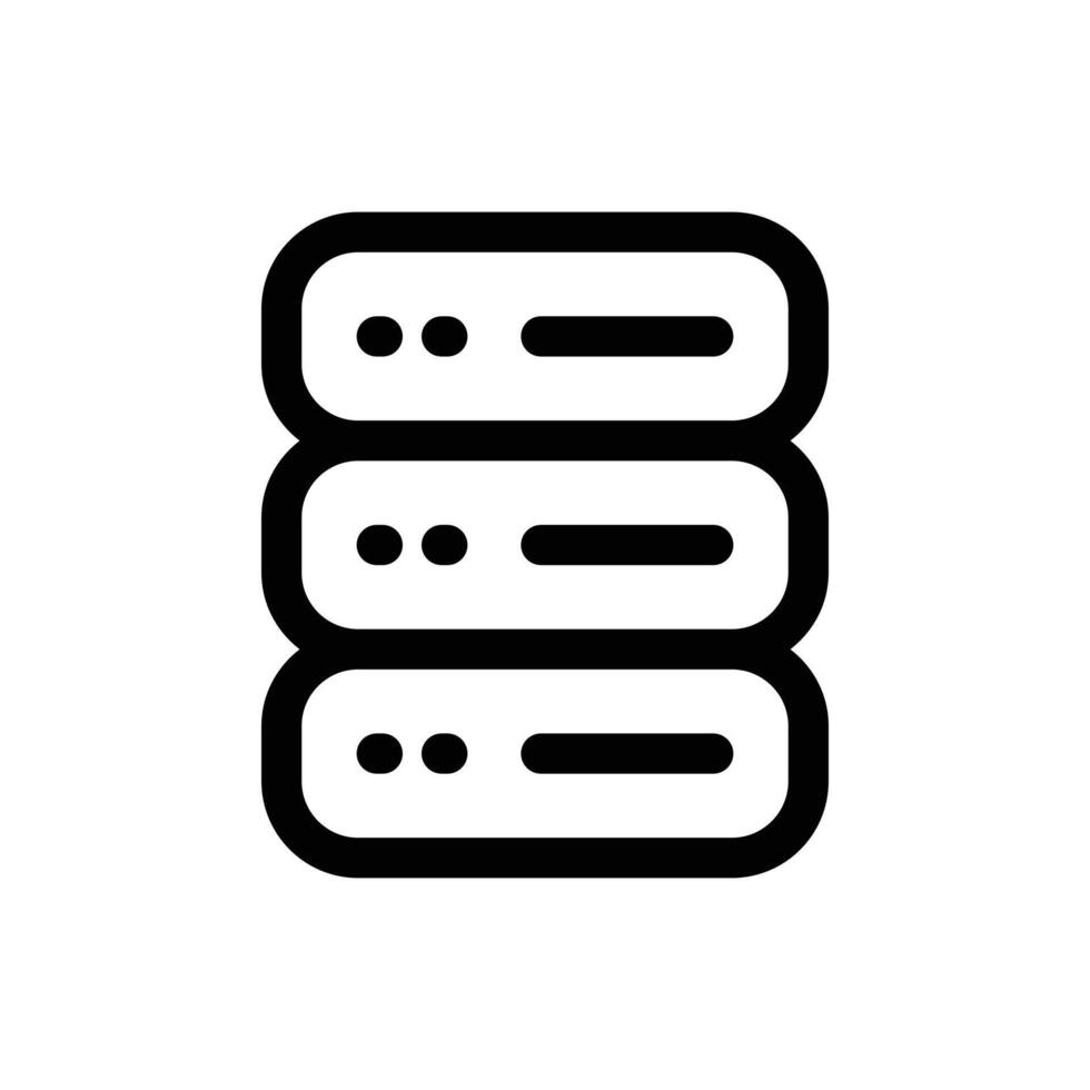 Server icon in trendy outline style isolated on white background. Server silhouette symbol for your website design, logo, app, UI. Vector illustration, EPS10.