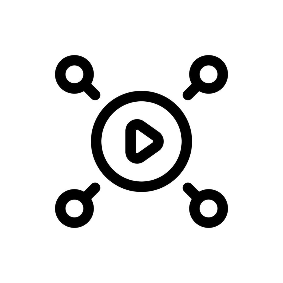 Simple Media Share line icon vector