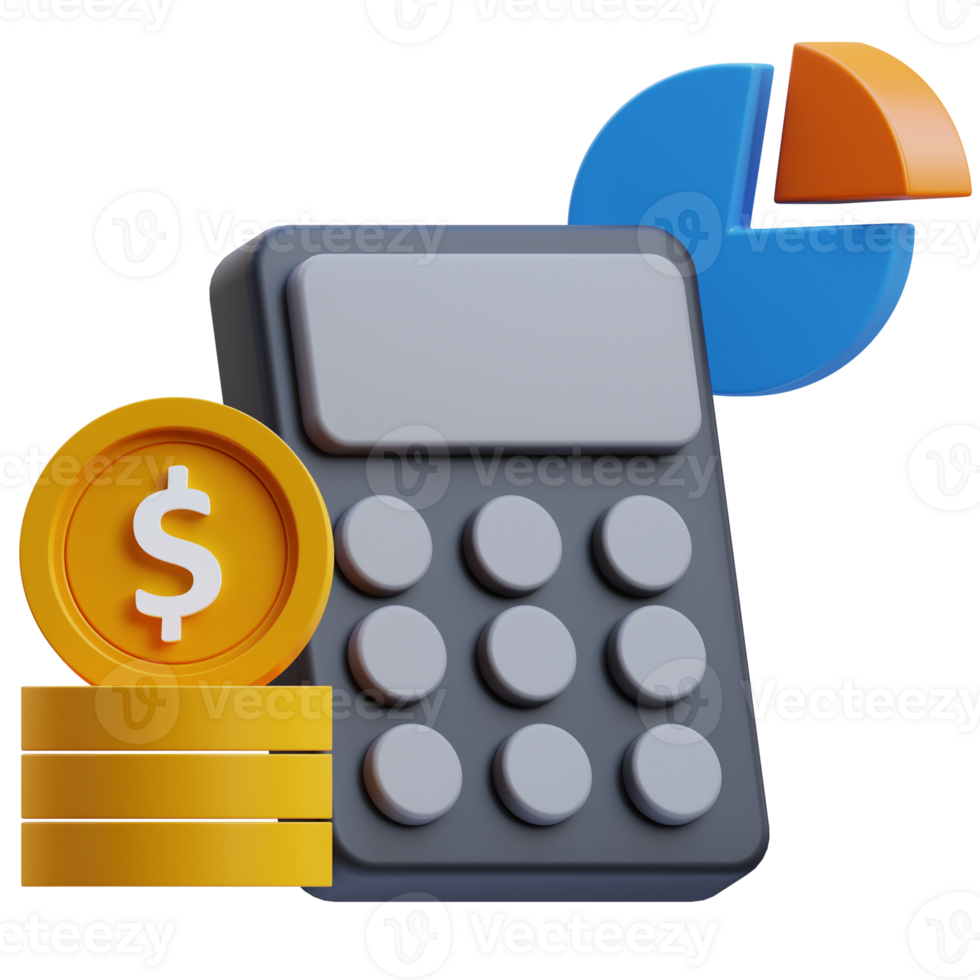 Finance calculation 3d graphic illustration png