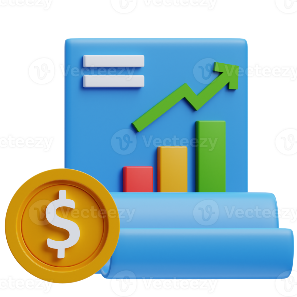 Money growth 3d graphic illustration png
