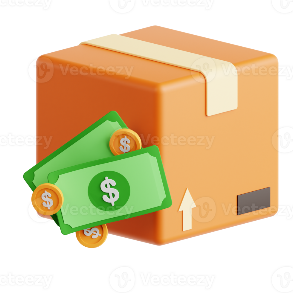 Cash on delivery 3d graphic illustration png
