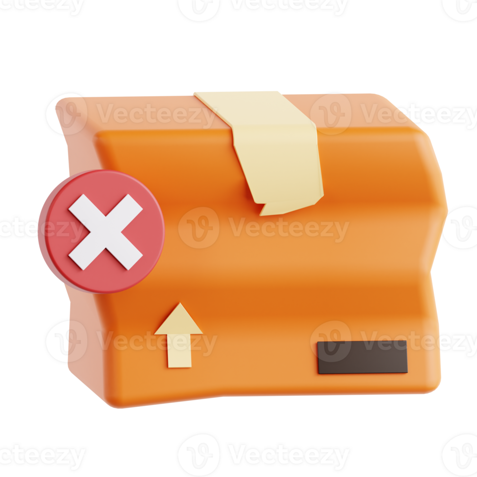 Broken package 3d graphic illustration png