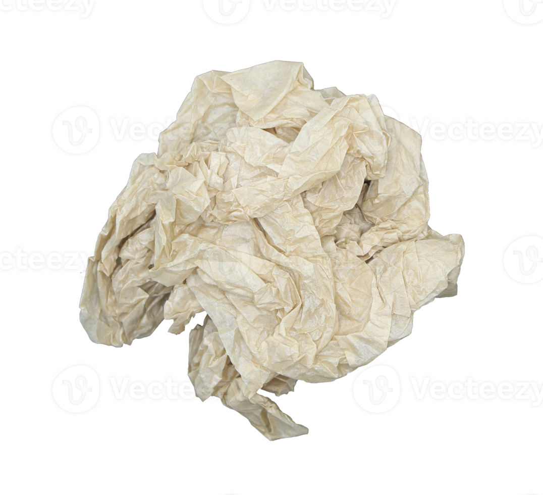 Crumpled paper ball cutout on transparent background png file