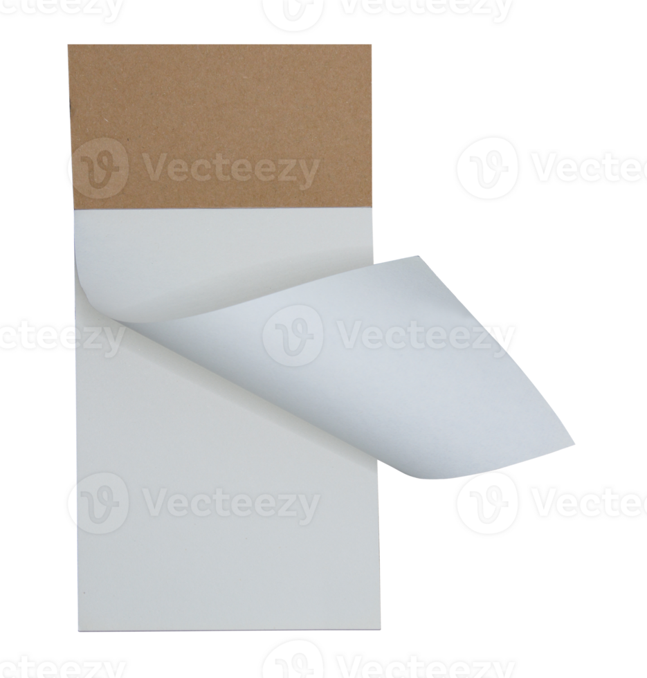 Rolled paper notebooks for office work on transparent background png file