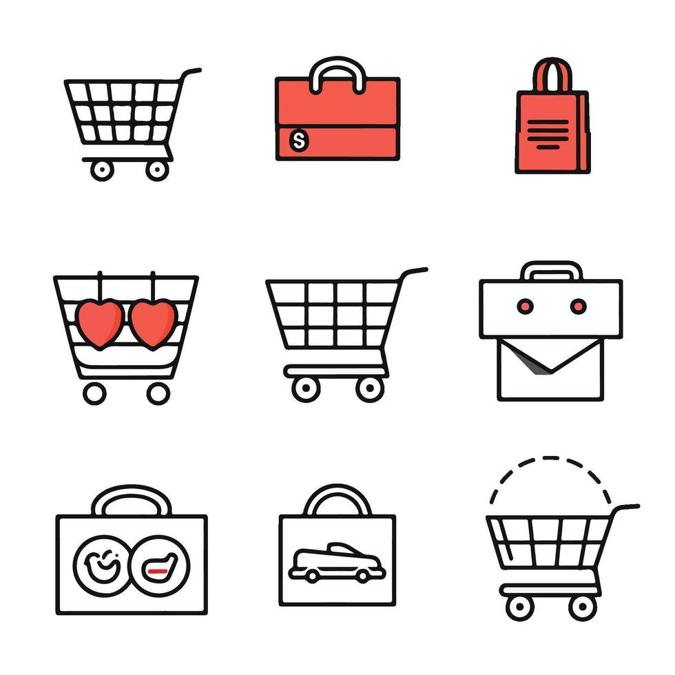 Modifiable stroke icons for online buying and business. Online shopping thin line icons. Modifiable icons for shopping vector