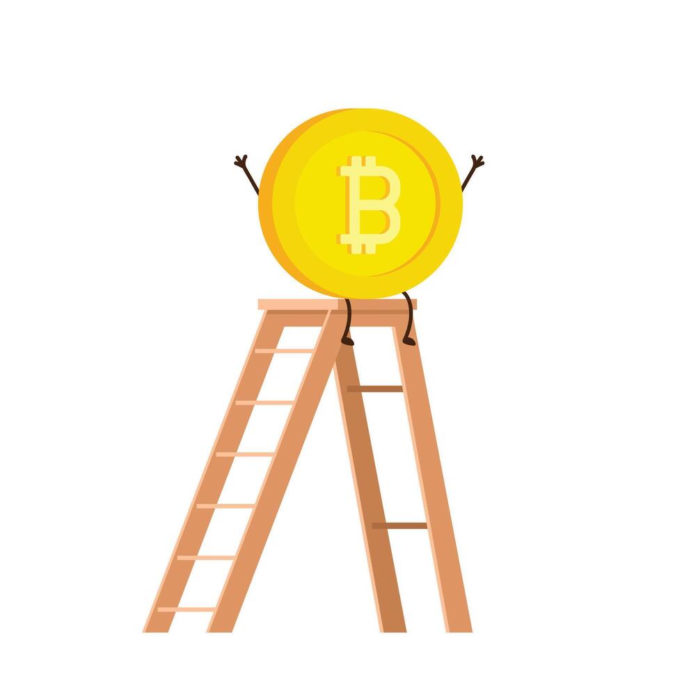 Coin character design. Bitcoin vector. vector