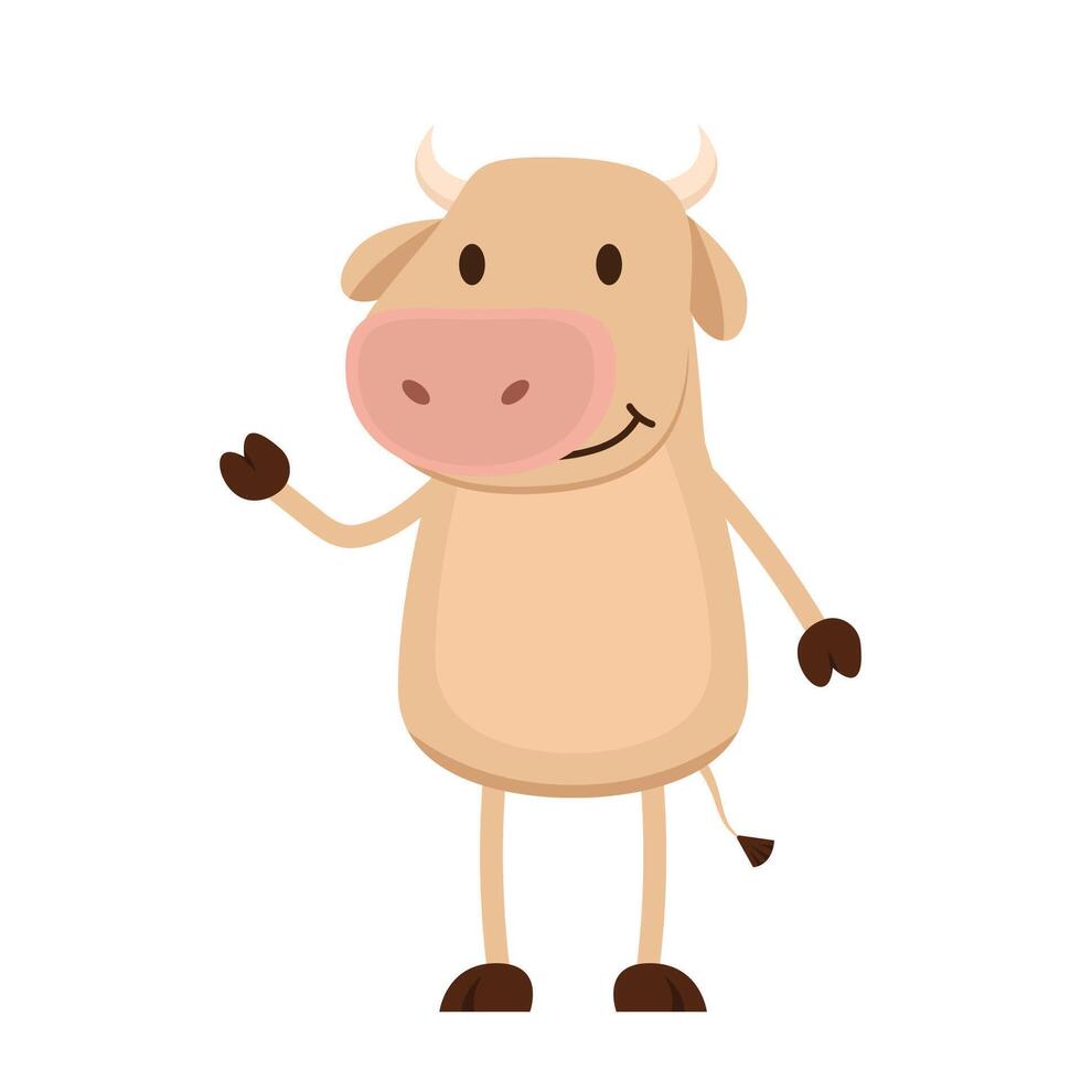 Chinese Happy new year. Happy new year. Year of the Ox. Ox cartoon vector. Ox character design. vector