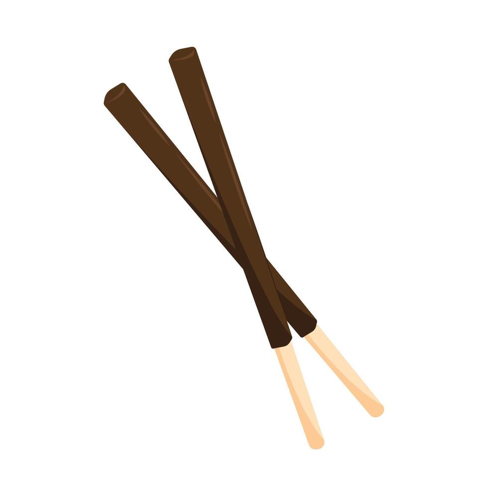 chocolate sticks. Dipped stick. chocolate dipped cookie sticks. symbol. logo design. vector