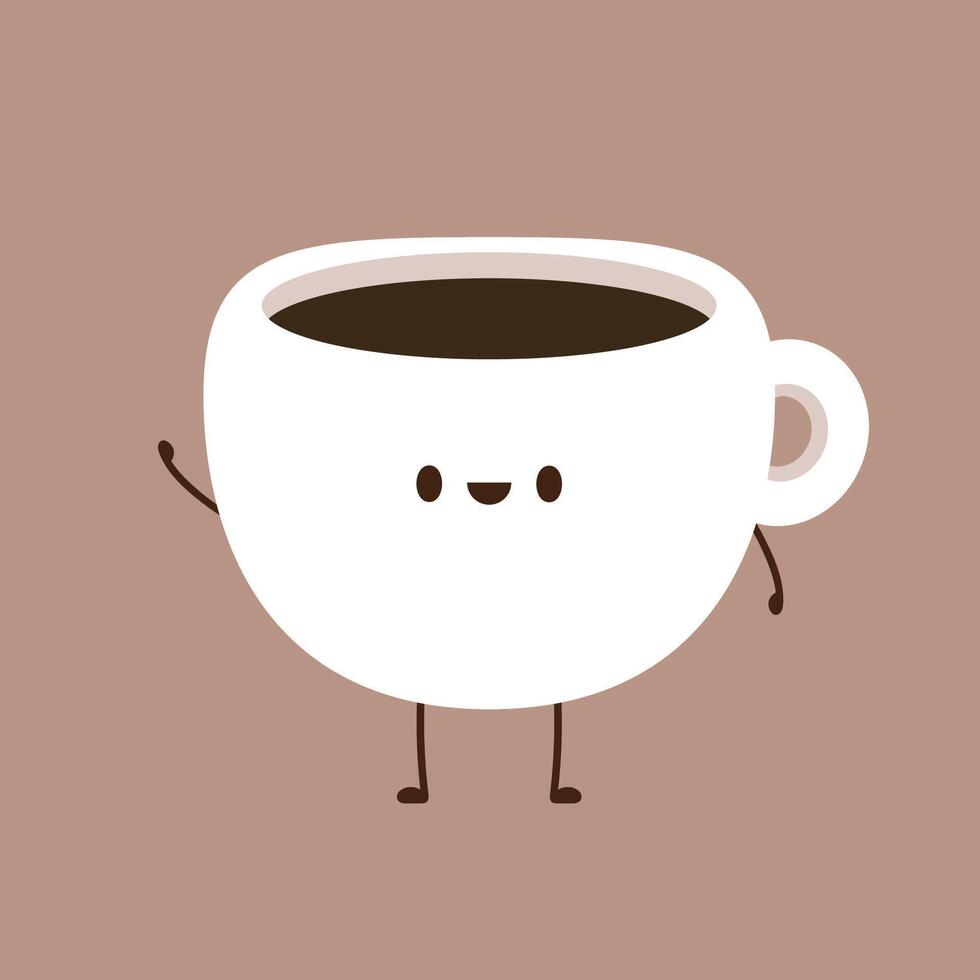 café taza y azúcar cubo personaje diseño. dibujos animados vector. vector