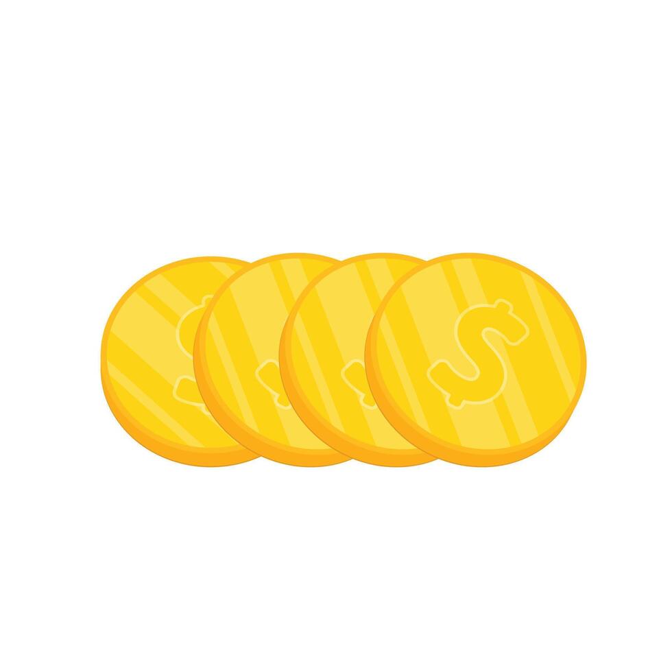 Gold Coins vector. Emotional icons and signs. vector