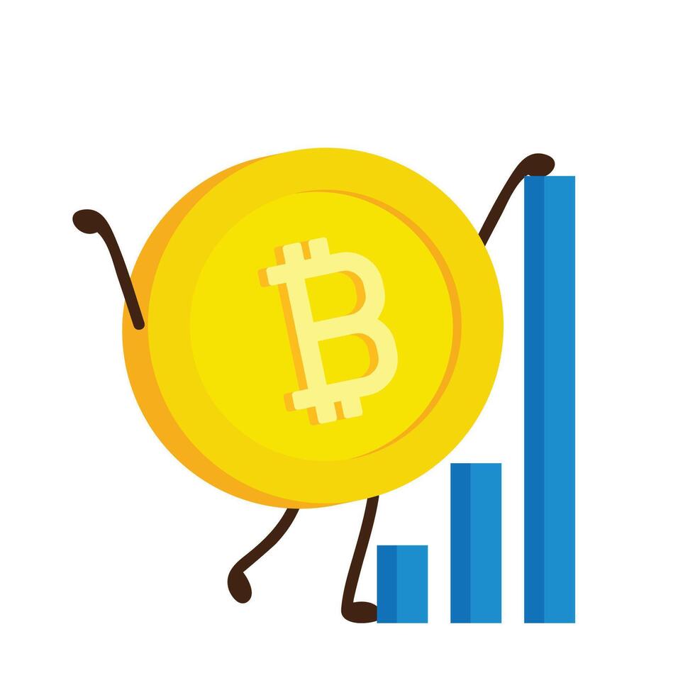 Coin character design. Bitcoin vector. vector
