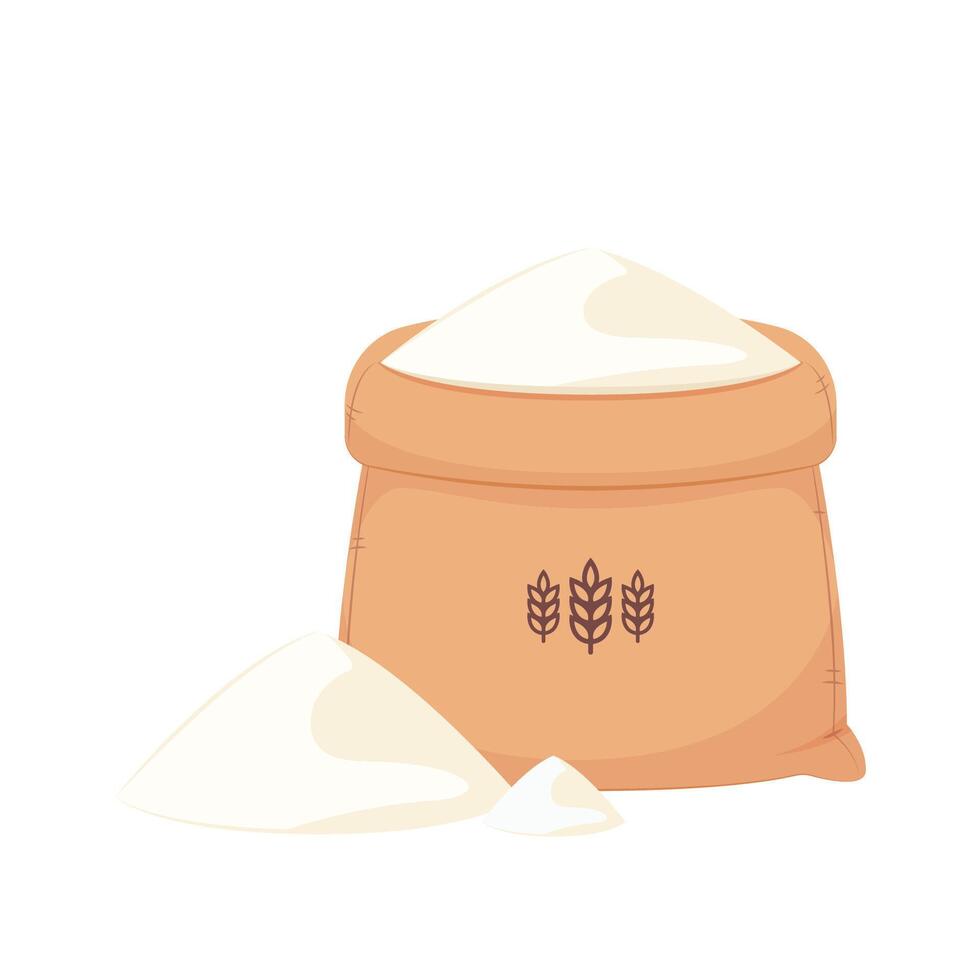 Rice sack cartoon vector. Wheat symbol. Paddy vector. vector