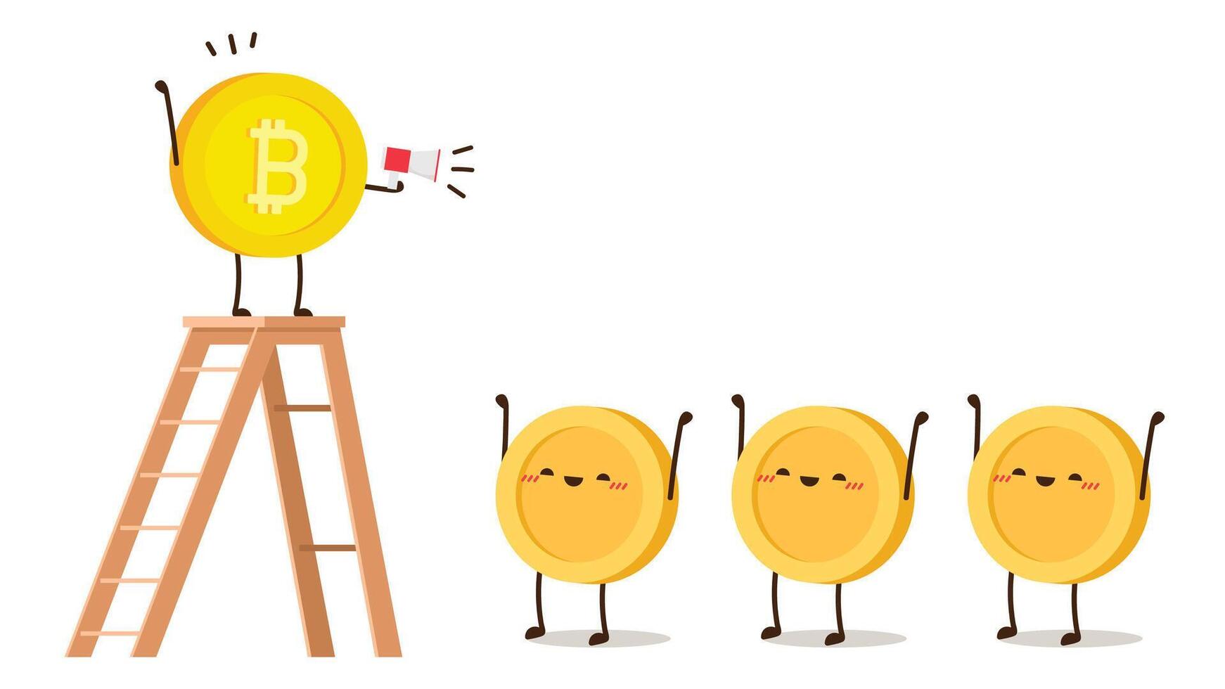 Coin character design. Bitcoin vector. vector