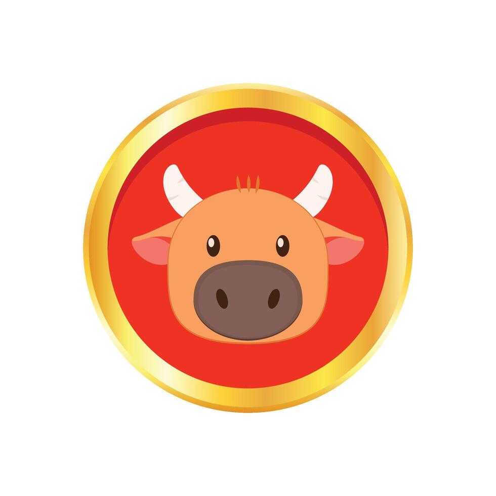 Chinese Happy new year. Happy new year. Year of the Ox. Ox cartoon vector. Ox character design. vector