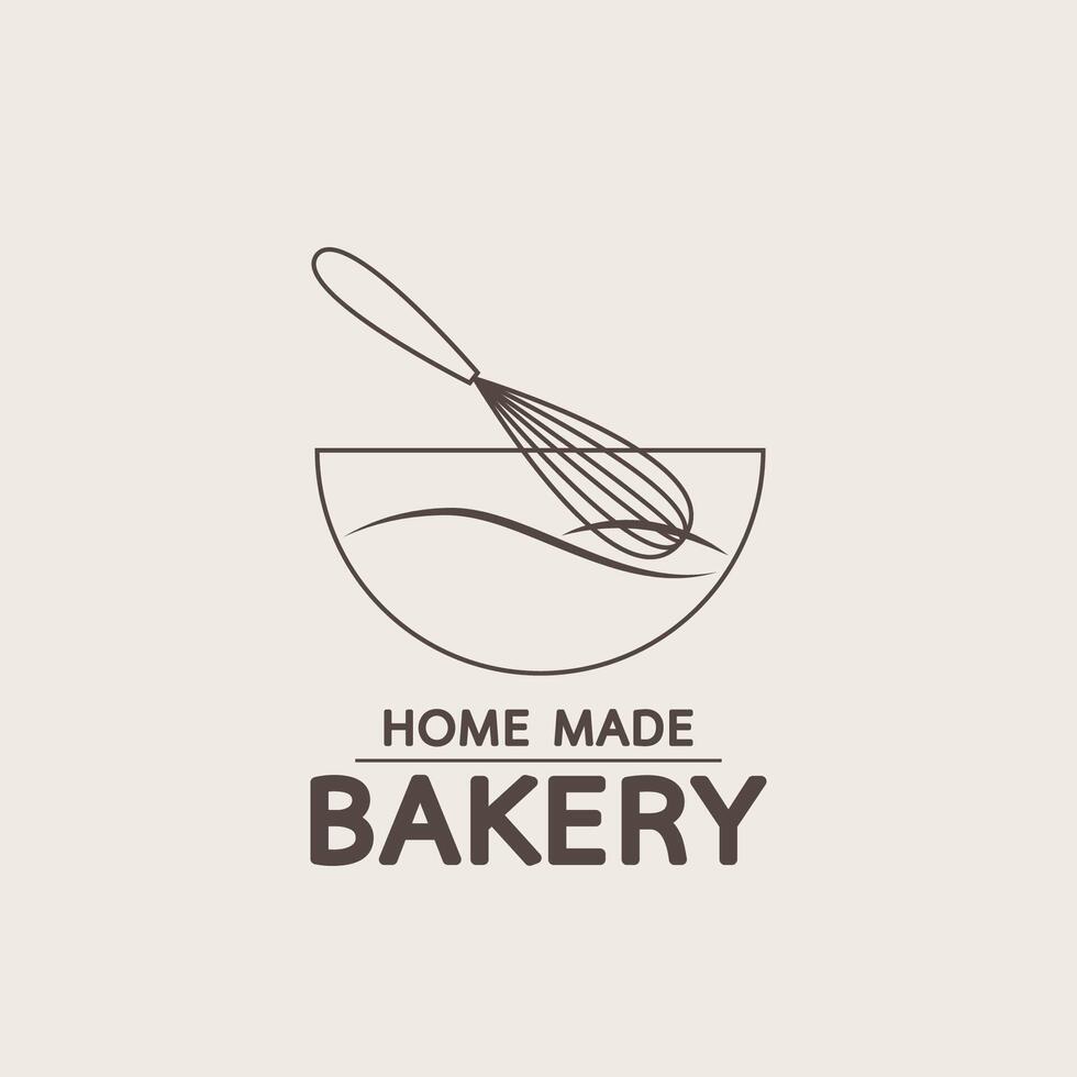 Bakery logo design. Bakery sign vector. Whisk logo design. vector