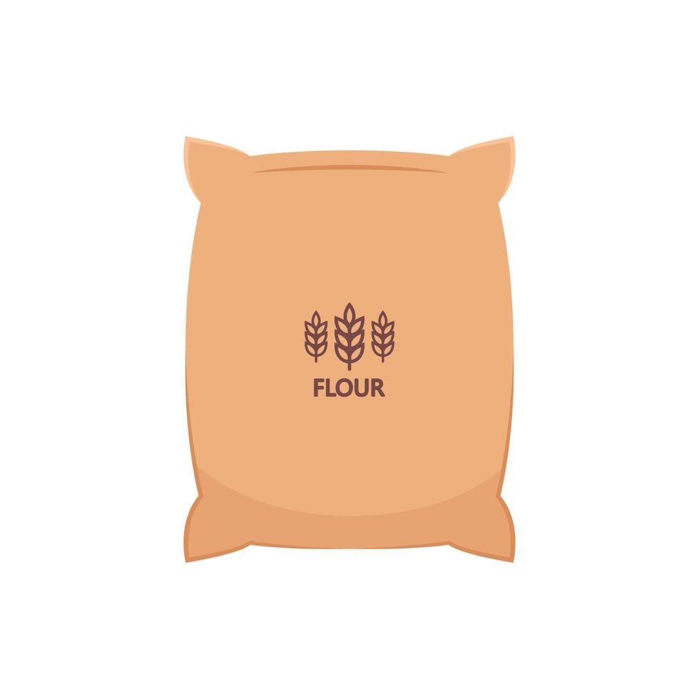Rice sack cartoon vector. Wheat symbol. Paddy vector. vector