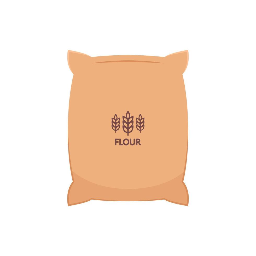 Rice sack cartoon vector. Wheat symbol. Paddy vector. vector