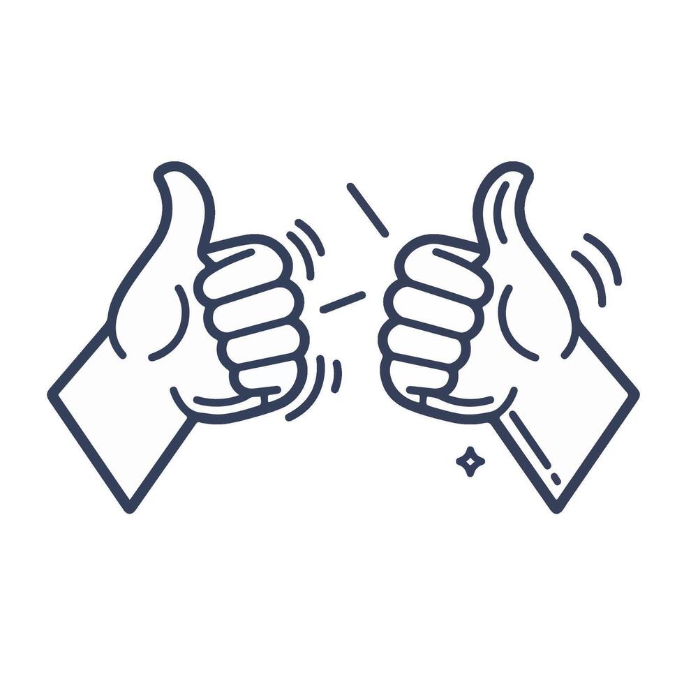 Icon with two thumbs up and down that resembles a line vector