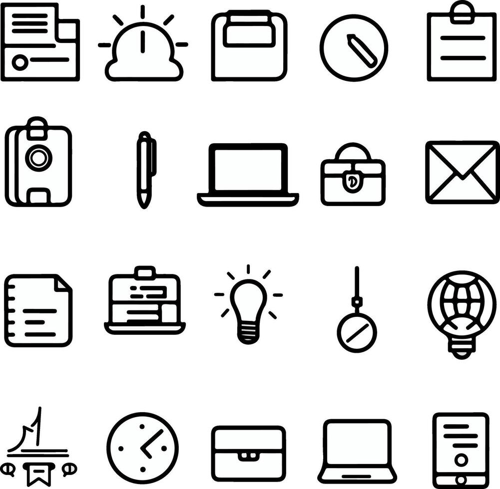 Set of business icons collection of business thin line icons line icon vector